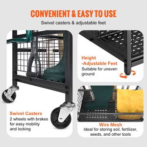 Organizzatore per Attrezzi da Giardino a 16 Scomparti con Ganci, Porta Utensili a Torre per Manici Lunghi, per Organizzazione e Stoccaggio in Garage e Giardino - Product Image 4