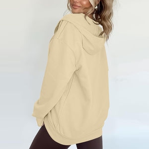 Sweat-shirts à capuche zippés pour femmes, sur mesure, de haute qualité, 100 % coton, doublure polaire, épais, coupe oversize, logo frontal - Product Image 1