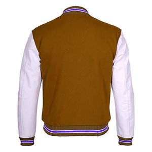 High Quality Customized Varsity Jacket For Men Unique Logo Vintage Style Winter Comfortable Breathable Coated Stand Collar - Product Image 3