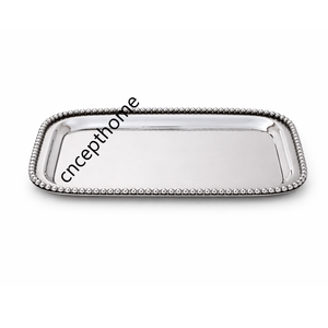 Plateau rond en métal de style américain, écologique, avec motif végétal, pour cadeaux et présentations, plaqué et sûr - Product Image 4