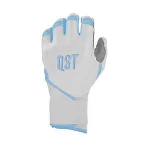 Gants de frappe de baseball haut de gamme blancs pour droitier, à doigts entiers, avec manchette longue, fermeture auto-agrippante, antidérapants, respirants et anti-humidité - Product Image 2
