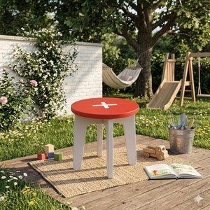 Hecho de madera contrachapada de pino americano con bordes lisos, este pequeño taburete es una opción simple pero duradera y segura para niños. - Product Image 6