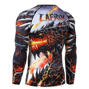 Men Long Sleeve Rash Guard <b>Compression</b> <b>Shirt</b> Graphic Print UV Protection Quick Dry Custom Logo OEM Supplier - Product Image 5