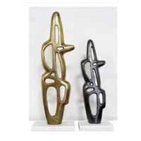 Sculpture abstraite élégante en aluminium coulé à la main pour la décoration intérieure, les bureaux d'entreprise, les galeries et les villas