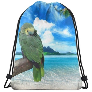 Bolso de muselina de algodón orgánico reciclable, bolsa de muselina Calico con cordón, regalo, logotipo personalizado impreso - Product Image 1