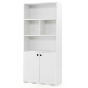 Libreria Rustica Industriale a 5 Ripiani in Legno con Cubi Aperti e Mensole Regolabili per Soggiorno - Product Image 4