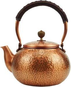 Vintage Hammered Copper <b>Teapot</b> Tea Kettle for Kitchen Serving Herbal Tea Coffee Serving - Product Image 4