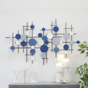 Sculpture murale décorative en métal abstrait moderne, design géométrique irrégulier, décoration murale pour la maison, 23x35,5 pouces - Product Image 6