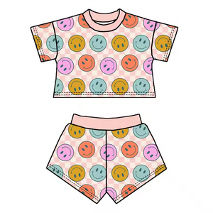 Set di <span class=keywords><strong>Abbigliamento</strong></span> Estivo per Bambine OEM Personalizzato, Vestiti <span class=keywords><strong>Boutique</strong></span> con Stampe Popolari, Comodi e Alla Moda - Product Image 2