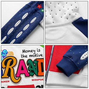 Sweat à capuche zippé pour homme BRAND, manches raglan, design imprimé streetwear, logo coloré sur le devant, respirant, en polyester, coupe classique, collection 2025 - Product Image 6