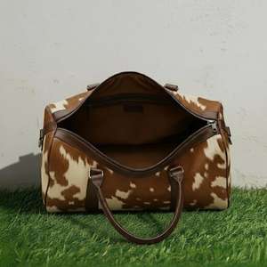 Sac de voyage en cuir véritable fait main, léger, avec fermeture éclair, style vintage, grand format, unisexe - Product Image 4