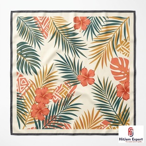 High Quality Luxury <b>Silk</b> <b>Scarf</b> for Women Printed Lightweight Square Headscarf OEM ODM Manufacturer Sicily Custom Fabric - Product Image 2