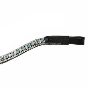 Brida de Equitación de Cuero Genuino de Primera Calidad, con Banda Frontal Brillante con Cristales, Tamaños Personalizados - Product Image 6