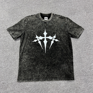 <span class=keywords><strong>เสื้อ</strong></span>ยืดคอกลมแขนสั้นผ้าฝ้ายซักกรด<span class=keywords><strong>เสื้อ</strong></span>ยืดพิมพ์<span class=keywords><strong>ลาย</strong></span>เสื้อยืดพิมพ์ลายสกรีนสีจางลงแดดสไตล์วินเทจ - Product Image 3