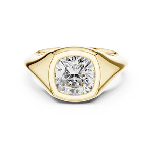 แหวนหมั้นเพชรทรงคุชชั่น 2 กะรัต ทองคำขาว 14K สำหรับผู้หญิง ประดับเพชรทรงคุชชั่นแบบฝังขอบ  ได้รับการรับรองจาก IGI เพชรเพาะเลี้ยงในห้องปฏิบัติการ เหมาะสำหรับวันครบรอบแต่งงาน - Product Image 1