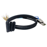 Cable Mini SAS, Cable de alta velocidad de disco duro SAS con fuente de alimentación grande de 4 pines de 2 a 1 Plus 4 de 2 a 1, 2, 1, 2