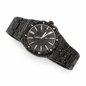 Reloj de Lujo con Incrustaciones de Moissanita Negra, Estilo Diamante, Acero Inoxidable, Resistente al Agua, Estilo Hip Hop, Proveedor de Relojes de Pulsera - Product Image 3