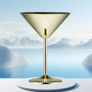 Gobelet à cocktail en acier inoxydable, coupe à vin rouge sur pied pour les amateurs de vin, design élégant, tasse à paroi simple - Product Image 5