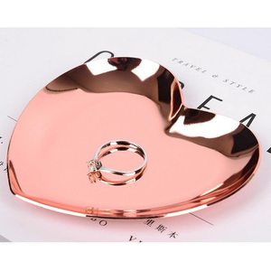 Rose Gold Stainless Steel Tea Fruit <b>Tray</b> Dish Plate Cosmetic Jewelry Storage <b>Tray</b> Multipurpose Home Garden Serving - Product Image 3