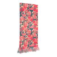 Écharpe en soie ethnique Tie Benon rose bonbon à motifs paisley |   Écharpe élégante traditionnelle |   Mode tendance respirante pour mariage, fête et occasions festives