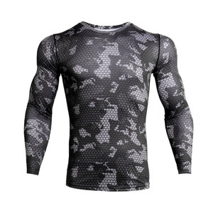 men compression shirt <b>long</b> <b>sleeve</b> fitted gym workout running training <b>base</b> <b>layer</b> quick dry stretch top performance wear - Product Image 2