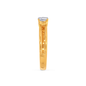 18K Yellow Gold <b>Men</b> Solitaire <b>Ring</b> Premium Yellow Gold Princess Cut Solitaire Diamond <b>Ring</b> Elegant Bypass Split Band - Product Image 3
