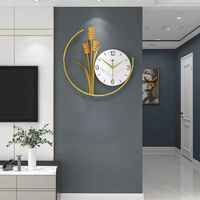 Horloge murale suspendue en fer au design simple et luxueux, affichage à aiguilles, silencieuse, décorative, pour la maison, le salon et les espaces intérieurs