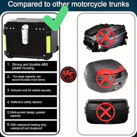 Boîte arrière de moto en plastique PP de haute qualité 45L Top Box de moto Scooter Boîte arrière de moto Coffre arrière de moto