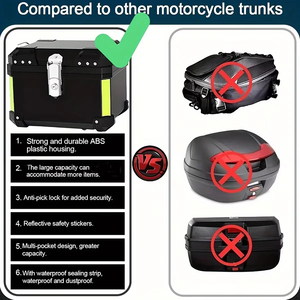 Boîte arrière de <span class=keywords><strong>moto</strong></span> en plastique PP de haute qualité 45L <span class=keywords><strong>Top</strong></span> Box de <span class=keywords><strong>moto</strong></span> Scooter Boîte arrière de <span class=keywords><strong>moto</strong></span> Coffre arrière de <span class=keywords><strong>moto</strong></span> - Product Image 6