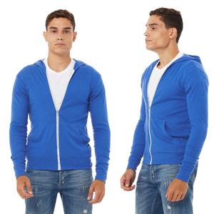 <b>Men's</b> Unisex Poly-Cotton Fleece Full-Zip <b>Hoodie</b> French Terry Full Zip <b>Hoodie</b> - Product Image 3
