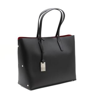 Sac fourre-tout vintage en cuir véritable noir pour femme, intérieur rouge, sac à bandoulière, grand sac de travail structuré, sac de voyage avec fermeture éclair - Product Image 5