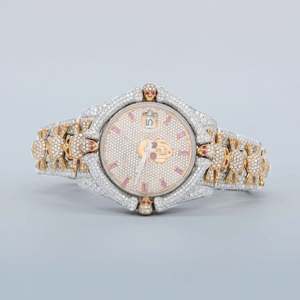 Reloj Moissanite de lujo con diamantes para hombre, diseño mecánico Hip Hop de moda con banda de acero inoxidable y ventana de esfera de cristal - Product Image 1