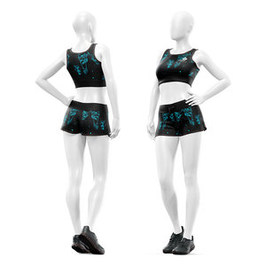 Women's Custom Fitness Outfit 2 Piece Sports Bra <b>Top</b> <b>and</b> <b>Shorts</b> Quick Dry Yoga Gym Training Activewear <b>Set</b> - Product Image 1