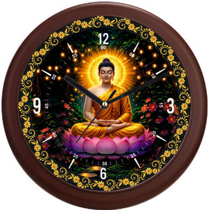 Horloge murale spirituelle Gautam Bouddha avec impression personnalisée - Décoration moderne pour la maison, cadeau pour la fête des mères et la remise des diplômes - Product Image 1