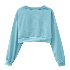 Camiseta de punto corta para mujer, cuello redondo, azul claro, manga corta, color liso, cremallera frontal, ajuste holgado, informal, para primavera y verano, de secado rápido - Product Image 1
