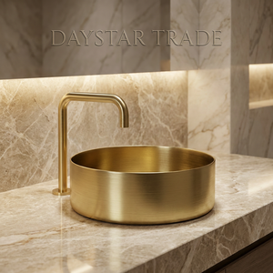 Évier de cuisine rectangulaire Daystar Trade en laiton brossé, à montage sous plan, quatre trous, fait main, facile à nettoyer, design contemporain - Product Image 2