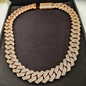 Factory Cheaper Moissanite Cuban <b>Chain</b> 925 Silver Gold Plated Hip Hop <b>Iced</b> <b>Out</b> Cuban Link <b>Chain</b> Fine Jewelry - Product Image 4