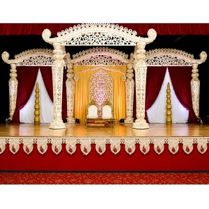 Mandap de mariage indien élégant, sculpté en fibre, style Dhanush, pour mariage royal, thème palais intérieur, à acheter - Product Image 1