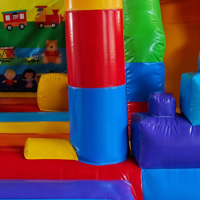 Château gonflable avec toboggan, blocs de construction, parc d'aventure, garderie, matériau PVC écologique, souffleur inclus pour enfants et adultes