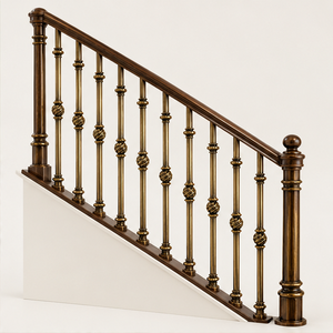 Barandilla de Bronce Trenzado con Pernos en Espiral para Hoteles de Lujo, Villas y Escaleras Clásicas - Product Image 1