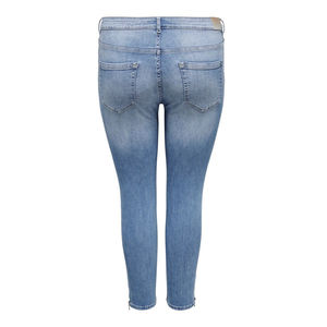 Jeans de Algodón de Alta Calidad para Mujer, Tallas Grandes, Diseño Sólido, Ajuste Delgado, Cintura Alta, Transpirables y Económicos - Product Image 4