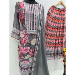 Conjunto de fiesta hermosa para mujer Top Plazzo Dupatta - Product Image 3