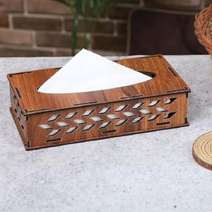 Caja de pañuelos de madera moderna con corte láser, soporte decorativo para servilletas, caja de pañuelos de madera con corte láser para el hogar y la oficina - Product Image 5