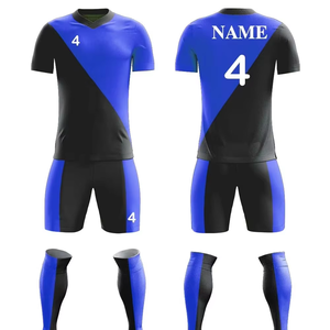 Conjunto de Uniforme de Fútbol Personalizado con Impresión, para Hombre, Transpirable, de Secado Rápido, con Cuello en V, de Poliéster, para Deportes de Verano, OEM - Product Image 3
