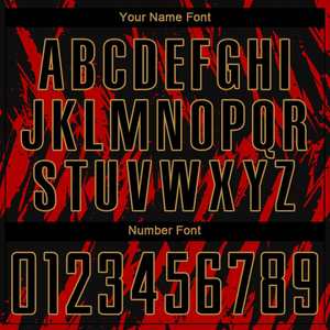 Custom Sublimation Sports T Shirt Red Black Brush Stroke Team Jersey With Name And Number - Product Image 4