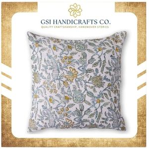 Coussin carré brodé floral en lin et coton, style pastoral, housse amovible lavable – Vente chaude directe usine - Product Image 2
