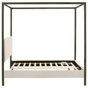 Cama con Dosel Mellie Queen en Color Vainilla, Cama con Dosel Tapizada - Product Image 5