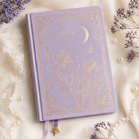 Carnet de notes LABON Iris Moon personnalisé, couverture rigide or et violet lavande, journal esthétique de luxe, papeterie en gros, cadeau