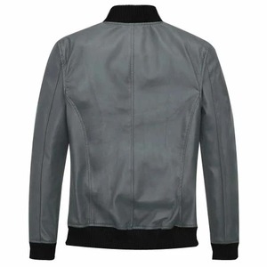 เสื้อแจ็คเก็ตหนังสีเทาเชอร์ปาแบบนุ่มสไตล์ทอม ครูซ - Product Image 3