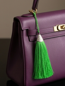 Green <b>Bohemian</b> Tassel Decor With Silver Cap And Purple Bead For Indoor Home Decoration Living Room Use - Product Image 6